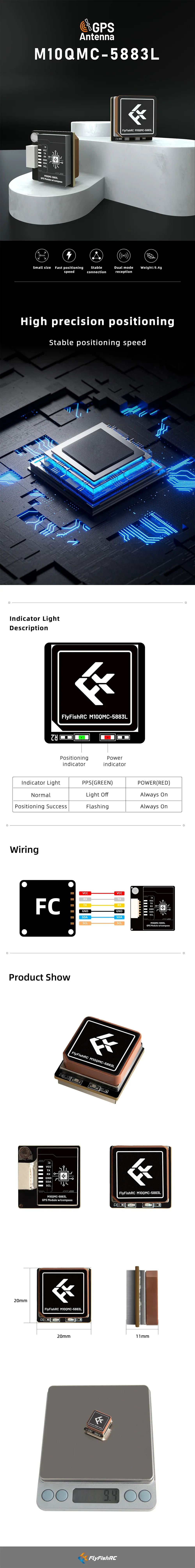 Moduł GPS FlyFishRC M10QMC-5883L