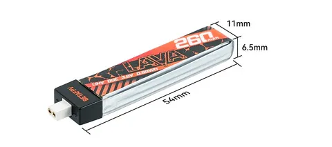 Розміри батареї LAVA 1S 260mAh 80C
