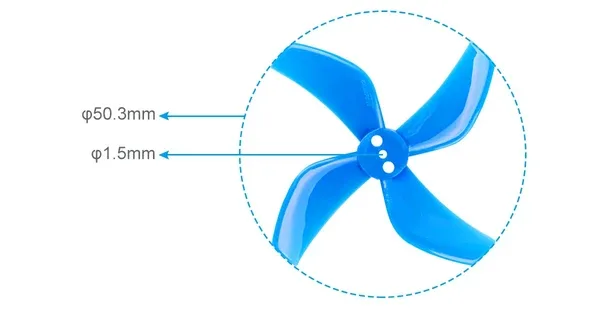 Пропелери Gemfan 4-лопатеві 2020 вал 1.5мм - прозорі чорні