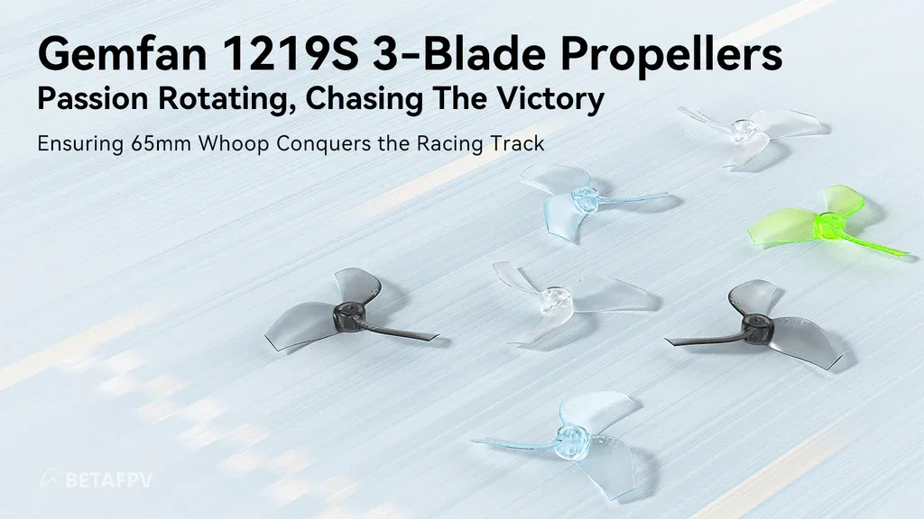 Gemfan 1219S 3-Blade Propellers (1.0mm Shaft)