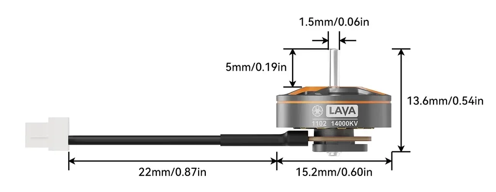 BetaFPV LAVA 1102 series 14000KV brushless motor - 44mm (1pc)