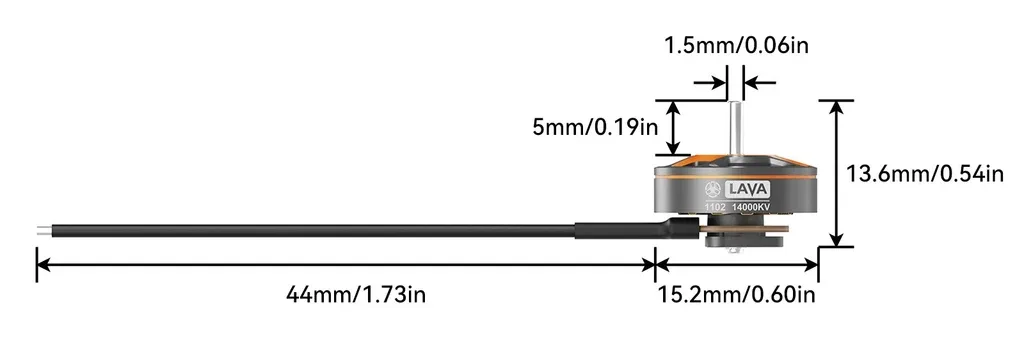 BetaFPV LAVA 1102 series 14000KV brushless motor - 44mm (1pc)