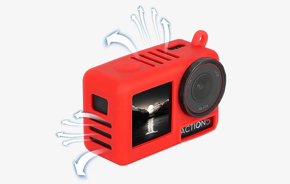 Czerwone silikonowe etui Sunnylife do DJI Osmo Action 5 Pro