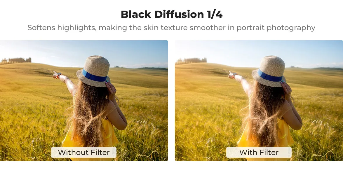 Filtr Black Mist 1/4 marki K&F Concept do kamery DJI Osmo Action 4 / 5 Pro