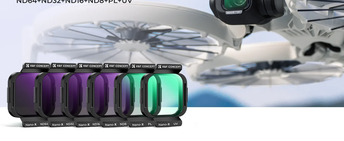 Набір з 6 UV+PL+ND фільтрів K&F Concept для дрона DJI Flip