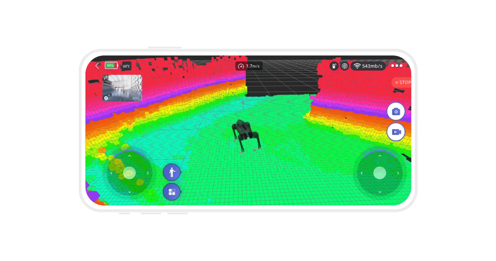 Mapa punktowa 3D w aplikacji Unitree Go2