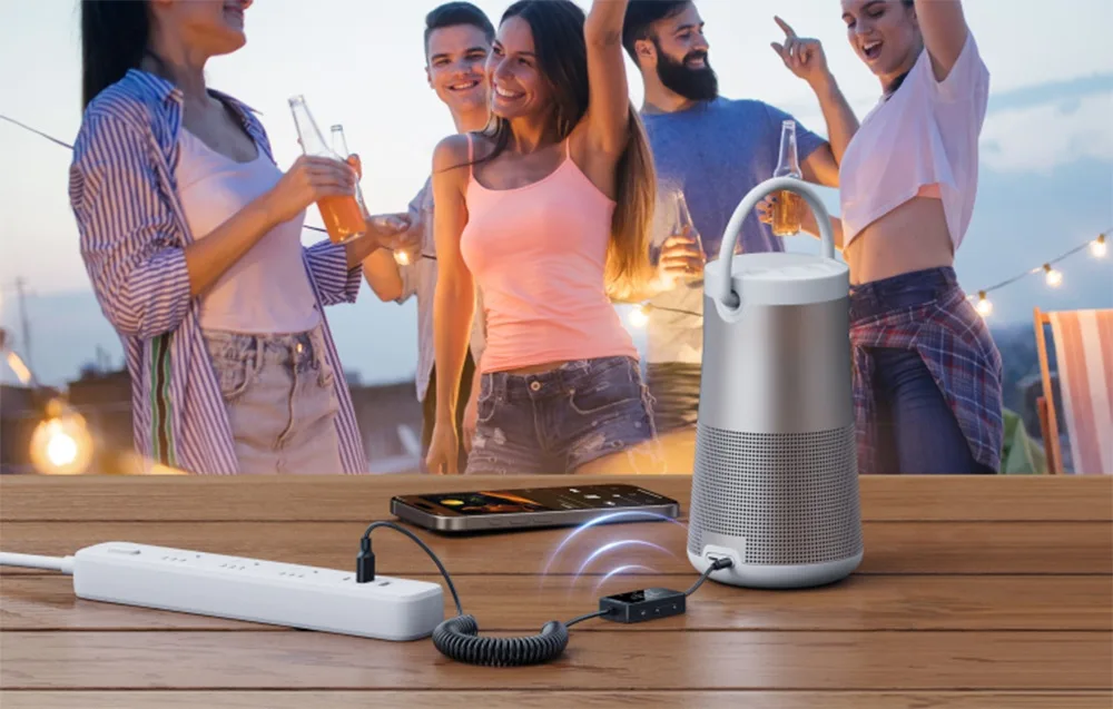 LED display and easy controls on the UGREEN 45236 Bluetooth audio adapter