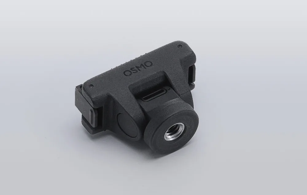DJI Osmo adjustable quick-release adapter mount on a gray background