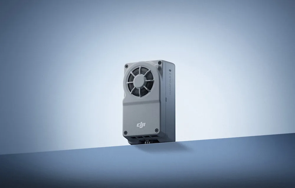 DJI Manifold 3 onboard drone computer on a light blue background