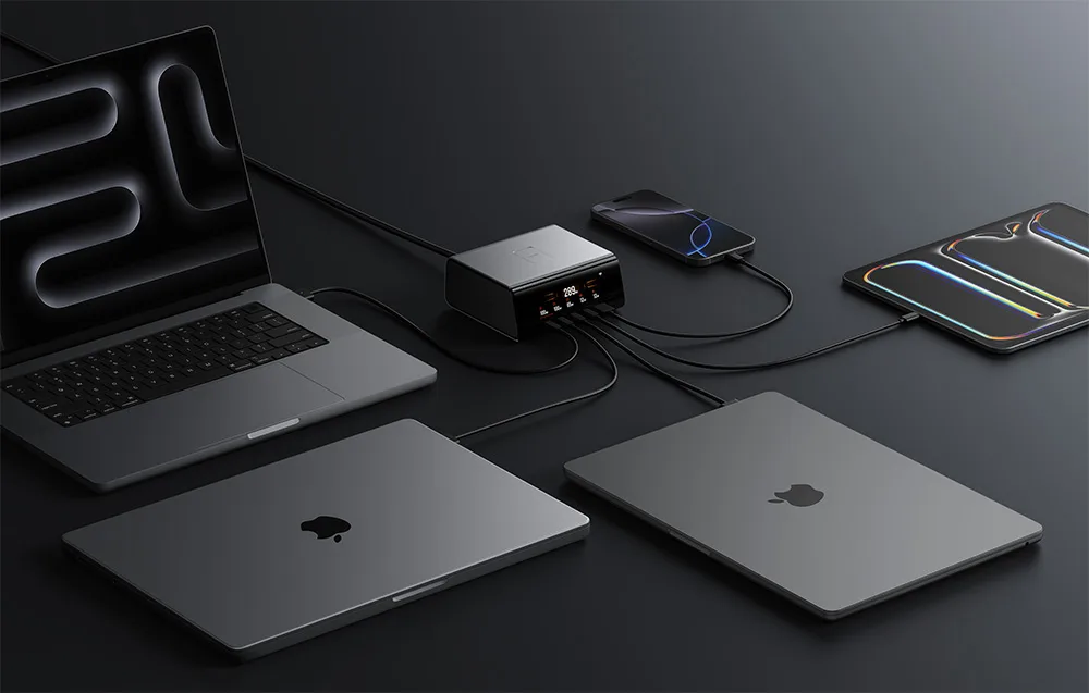 ładowanie laptopów, smartfona i tabletu za pomocą stacji dokującej