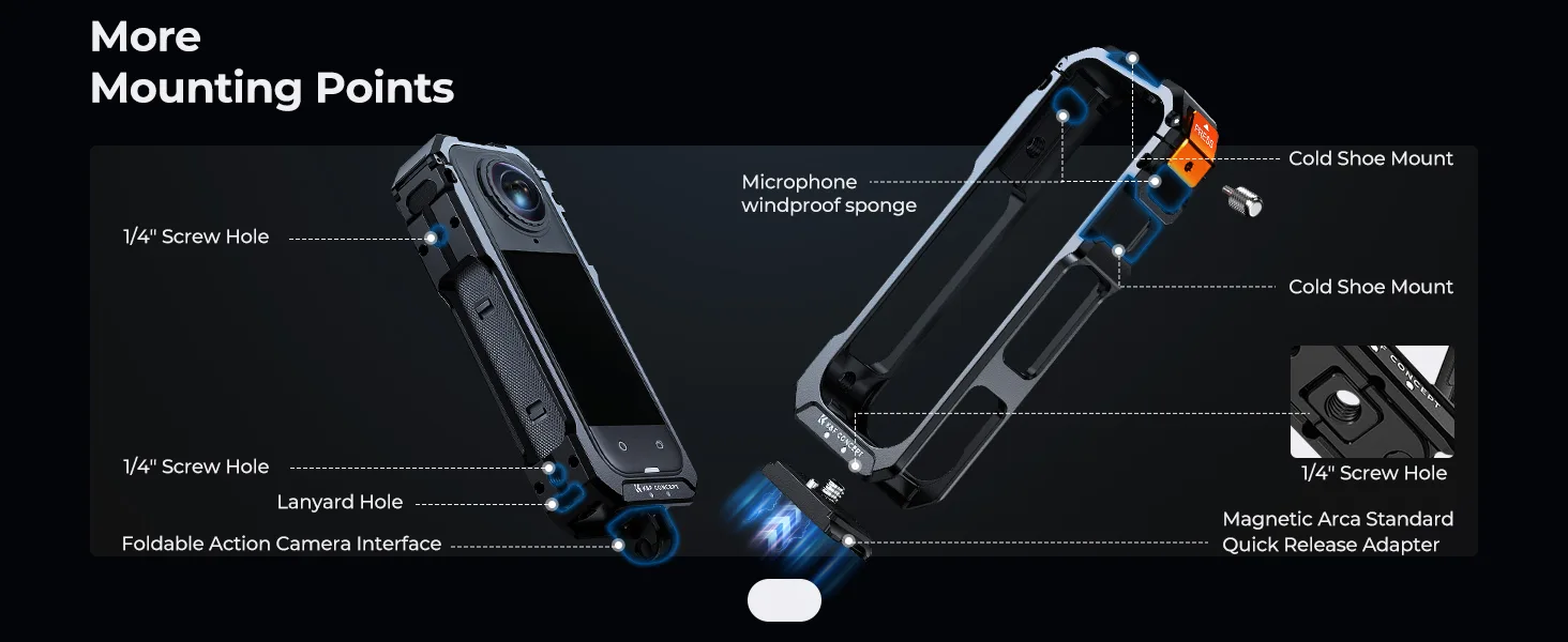 Zestaw akcesoriów do Insta360 X5 marki K&F Concept