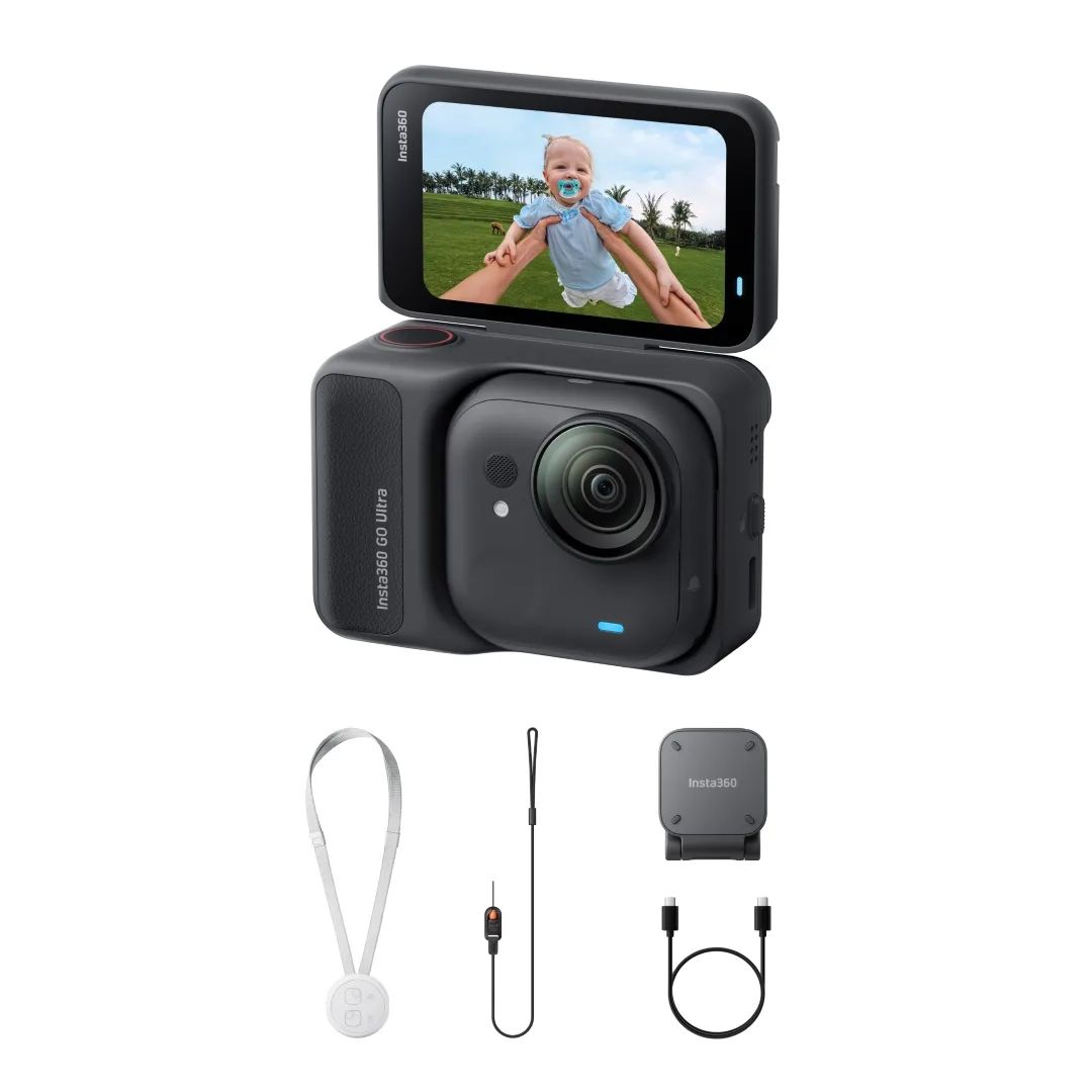 Insta360 GO Ultra Standard Bundle sports camera in Midnight Black