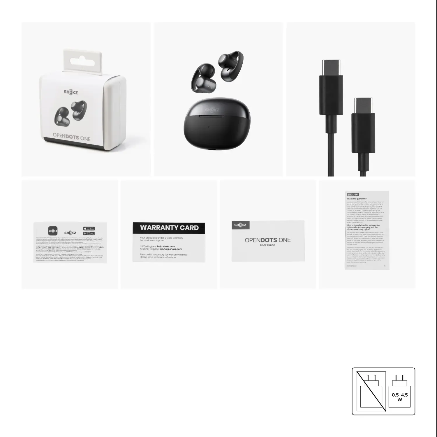 Zawartość zestawu Shokz OpenDots One