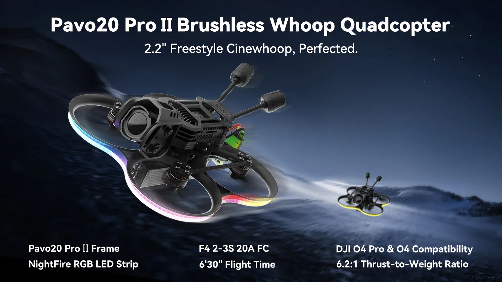 BetaFPV Pavo20 Pro II – dron cinewhoop ELRS 2.4G z DJI O4 Pro