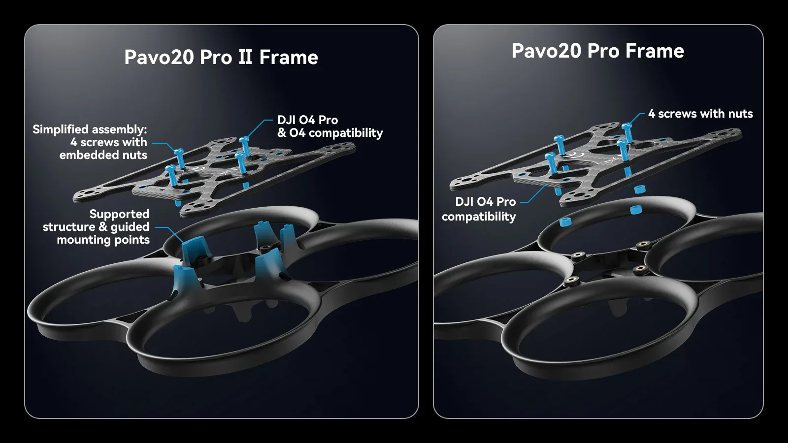 Wzmocniona rama PA12 drona BetaFPV Pavo20 Pro II
