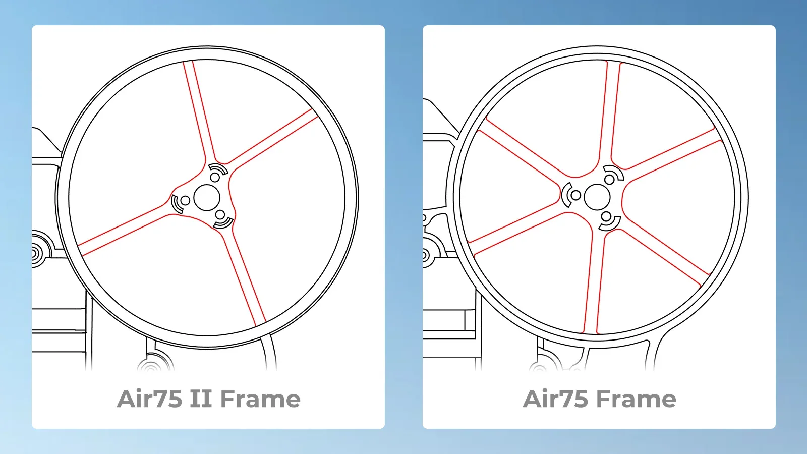 Air75 II Brushless Whoop Frame - wzmocnienia ramion