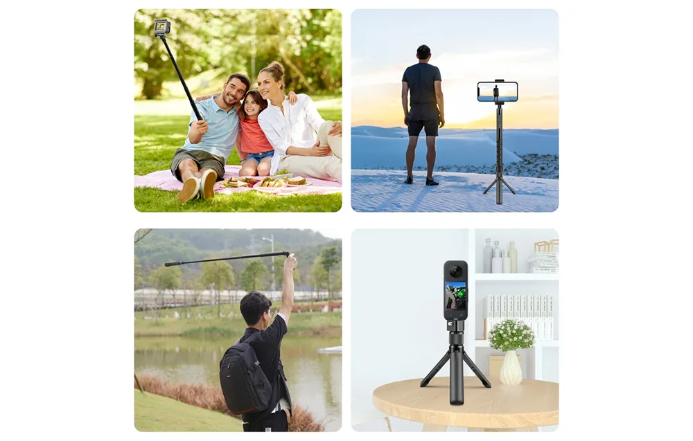 Selfie Stick 110cm PULUZ do kamer sportowych (m.in. Insta360 X4 / X5 / DJI Osmo Action 5 Pro)