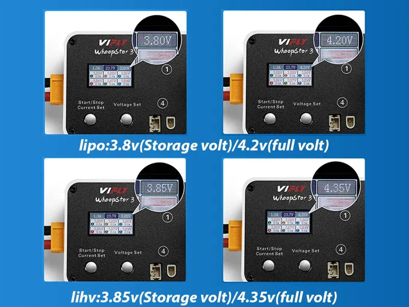VIFLY WhoopStor 3 1S battery charger with storage charge function