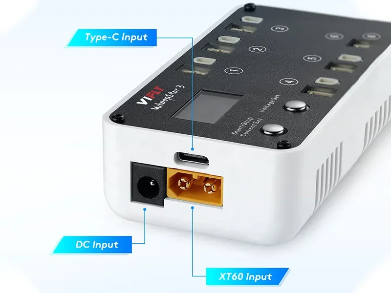 Six independent charging ports on the VIFLY WhoopStor 3