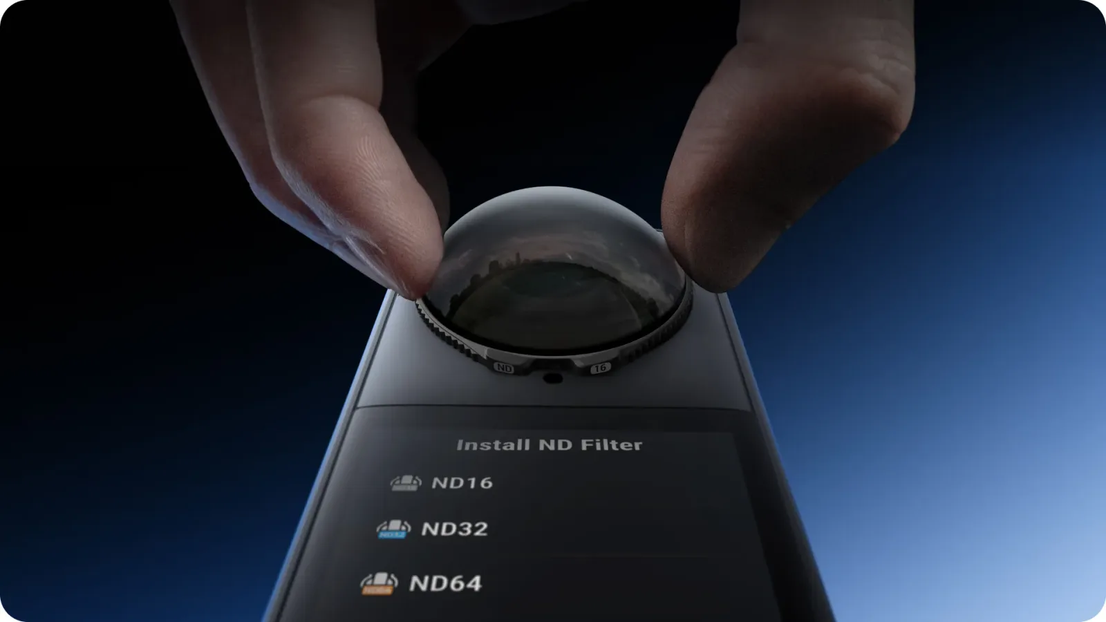 Łatwy montaż filtrów ND Insta360