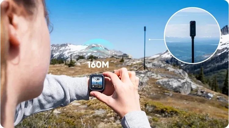 Podgląd ekranu z danymi GPS na pilocie Insta360