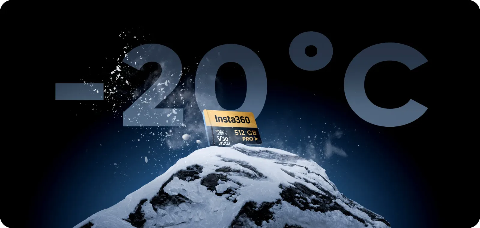 Insta360 MicroSDXC 512GB memory card tested for temperatures down to -20°C