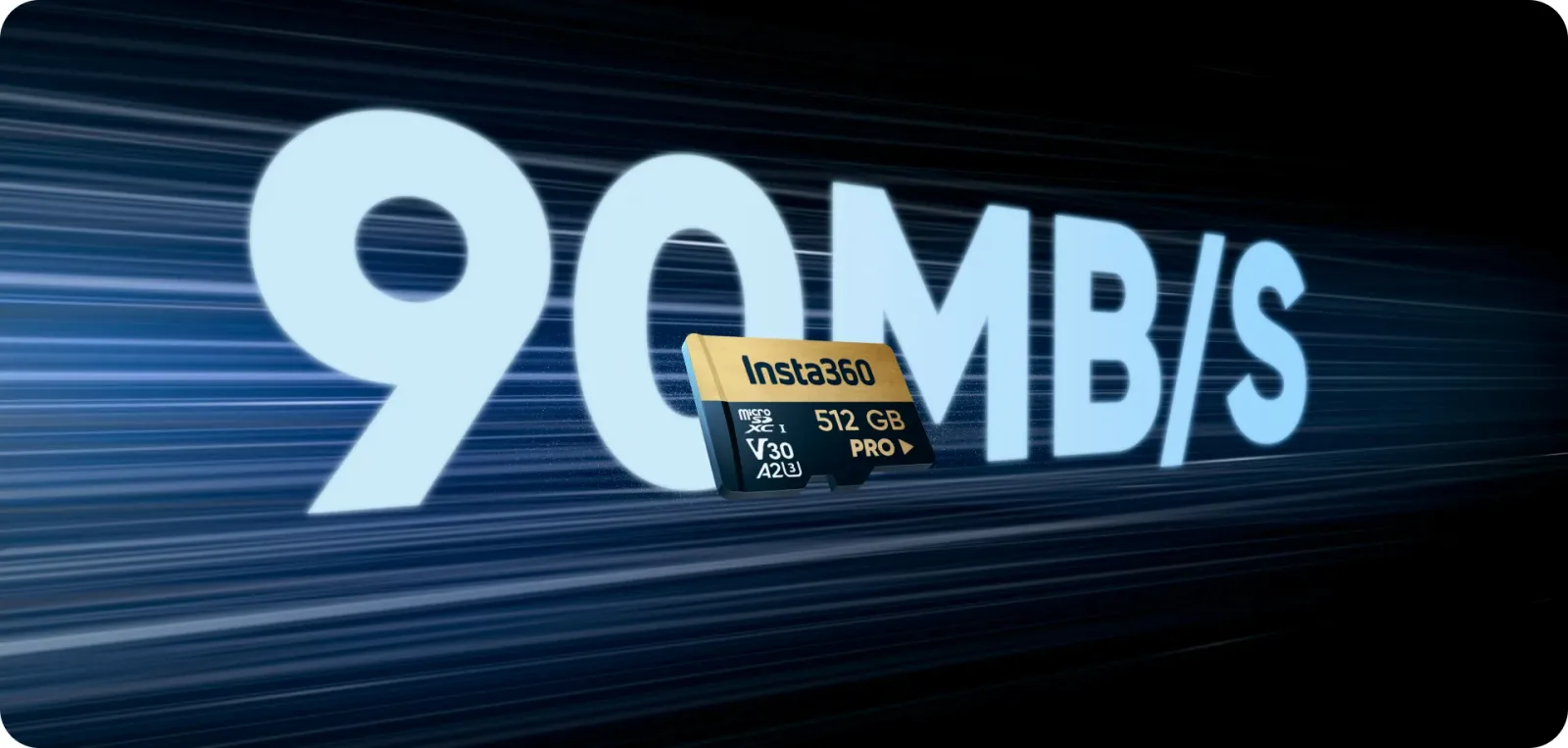 Fast Insta360 MicroSDXC 512GB card with speeds up to 90 MB/s