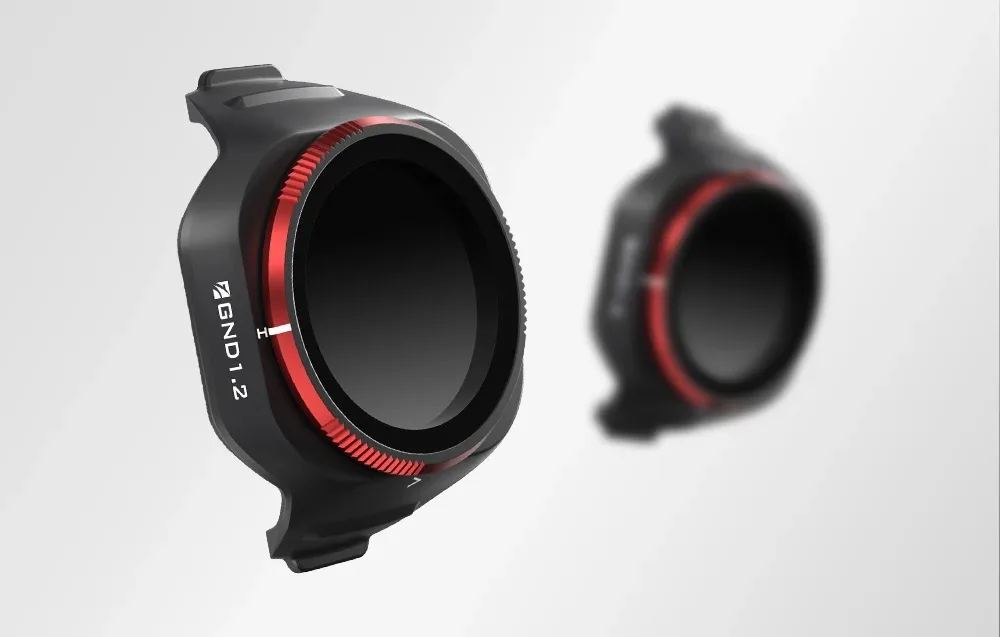 Freewell GND1.2 gradient filter for DJI Mini 5 Pro with red frame and soft edge glass