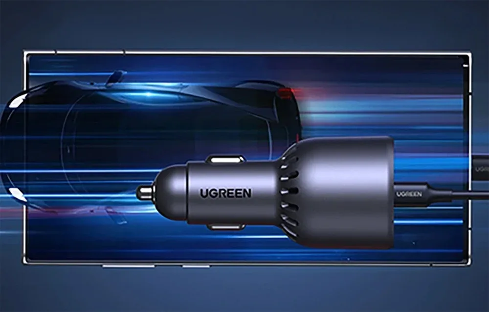 Ładowarka samochodowa UGREEN EC705, USB + 2x USB-C, 130W + kabel 1m 5A