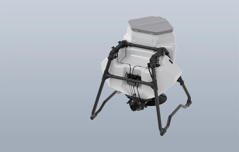 System siewu do DJI Agras T100 na szarym tle