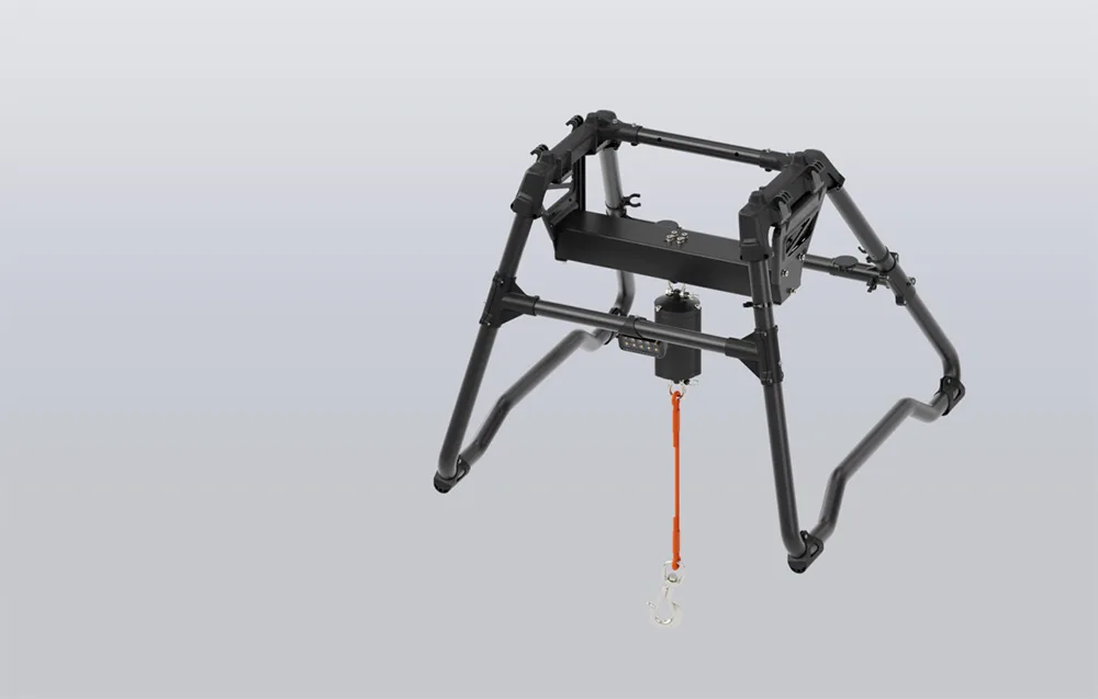 System transportu do drona DJI Agras T100 na szarym tle