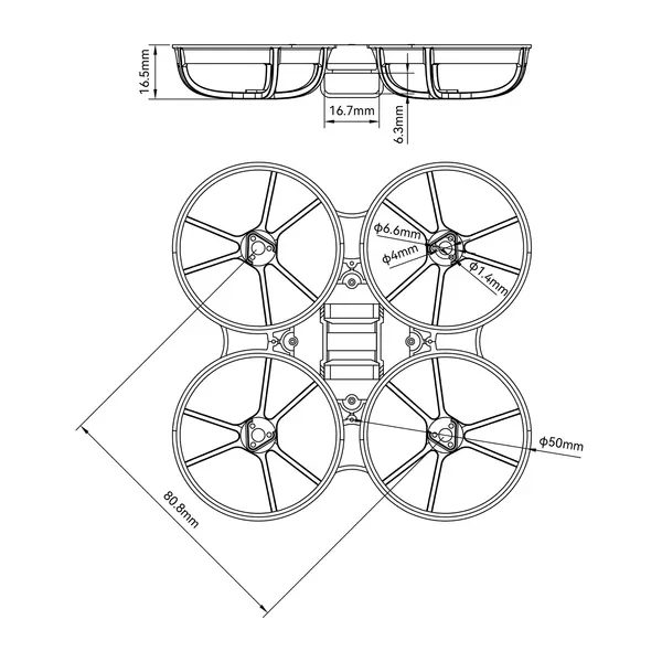 BetaFPV Meteor75 Pro brushless whoop frame