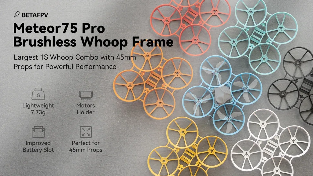BetaFPV Meteor75 Pro frame in orange