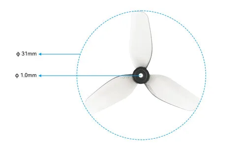 HQ 31mm Ultralight 3-Blade Propellers (1.0mm Shaft)