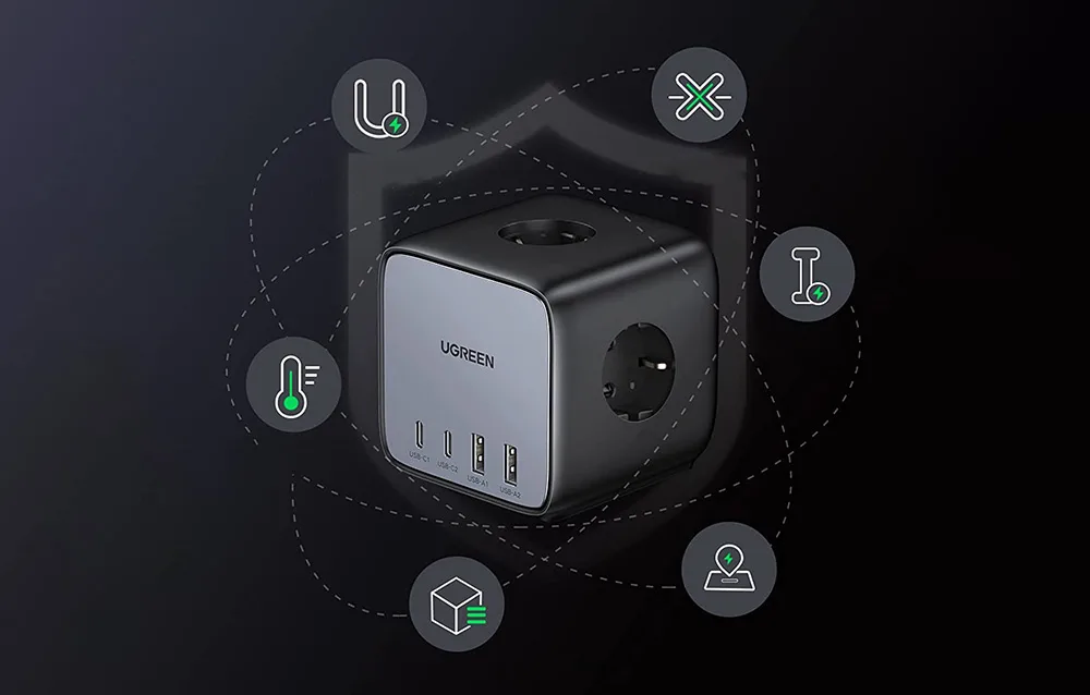 Безпечний корпус мережевого подовжувача UGREEN CD268
