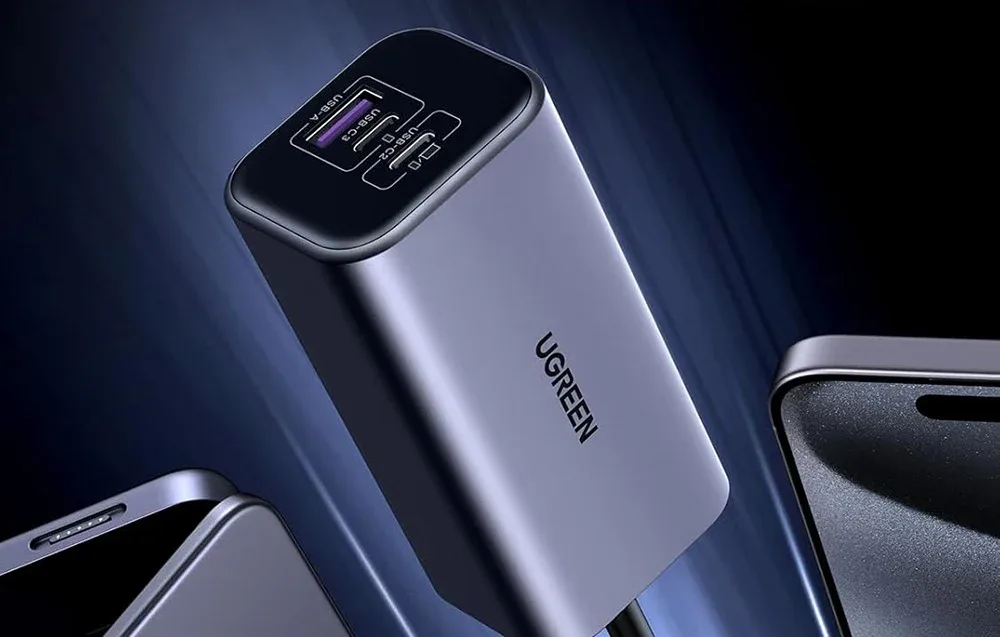 Автомобільний зарядний пристрій Ugreen EC706 з 3 портами USB-C і 1 портом USB-A