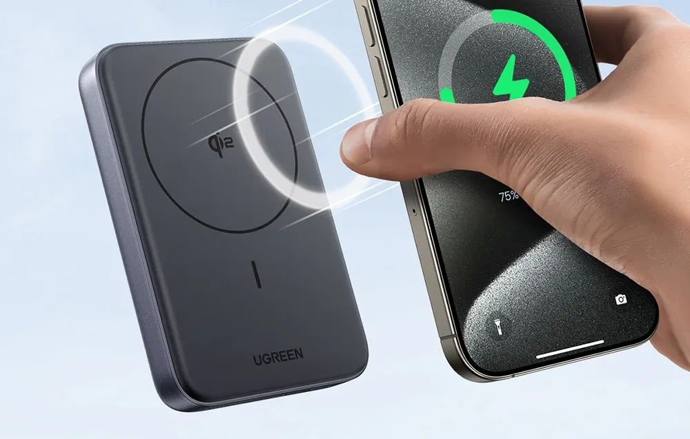 Бездротова магнітна зарядка Qi2 у повербанку Ugreen PB761
