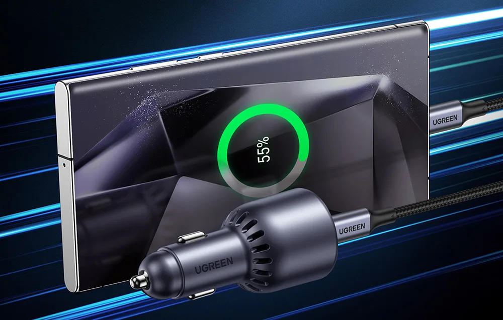 Швидке заряджання з автомобільним зарядним пристроєм Ugreen EC701 USB та USB-C