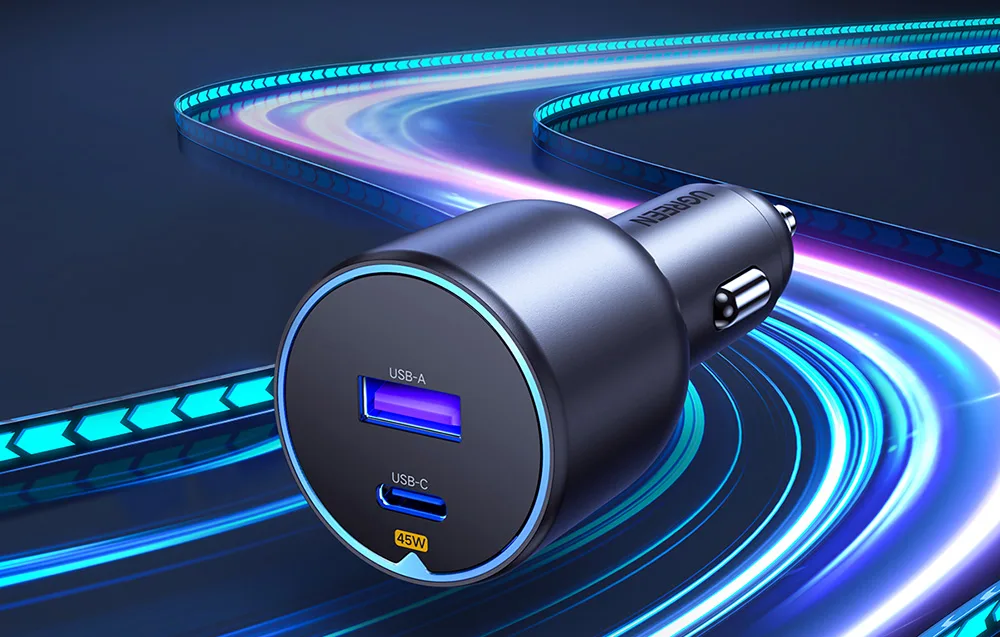 Автомобільний зарядний пристрій Ugreen EC701 63W чорного кольору