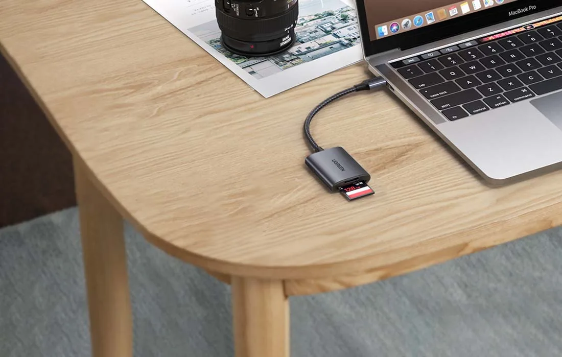 UGREEN CM401 USB-C card reader in gray