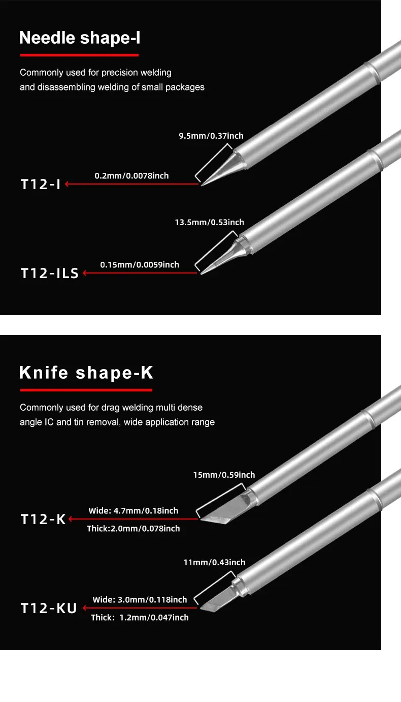 Końcówka lutownicy T12-B2 dla SEQURE SI012 / SI012 Pro / SI012 Pro Max / MSS12