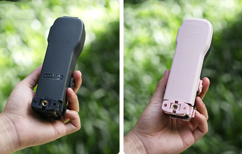 Рожеве кріплення Sunnylife для DJI Osmo Pocket 3, вигляд знизу з монтажною різьбою