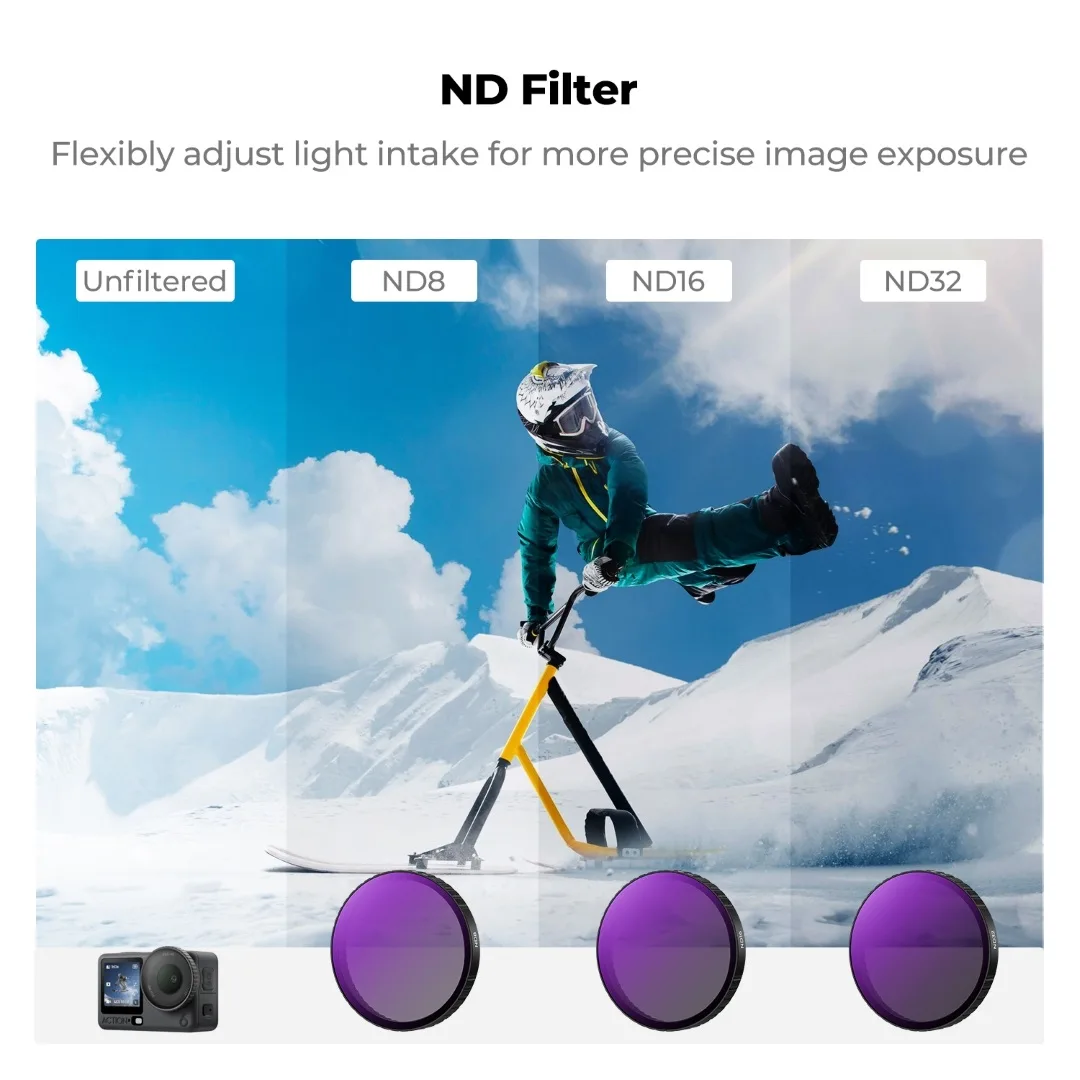 Zestaw 4 filtrów ND+CPL K&F Concept do kamery DJI Osmo Action 6 SKU.2749-4_MegaDron