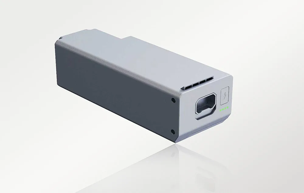 UNITREE A2 robot battery on a gray background
