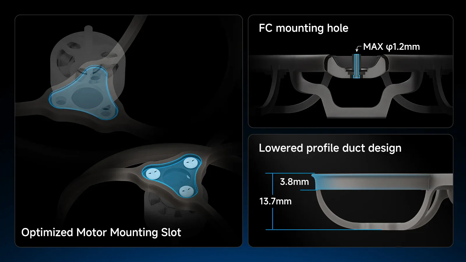 Detailed view of the BetaFPV Air65 Champion frame design