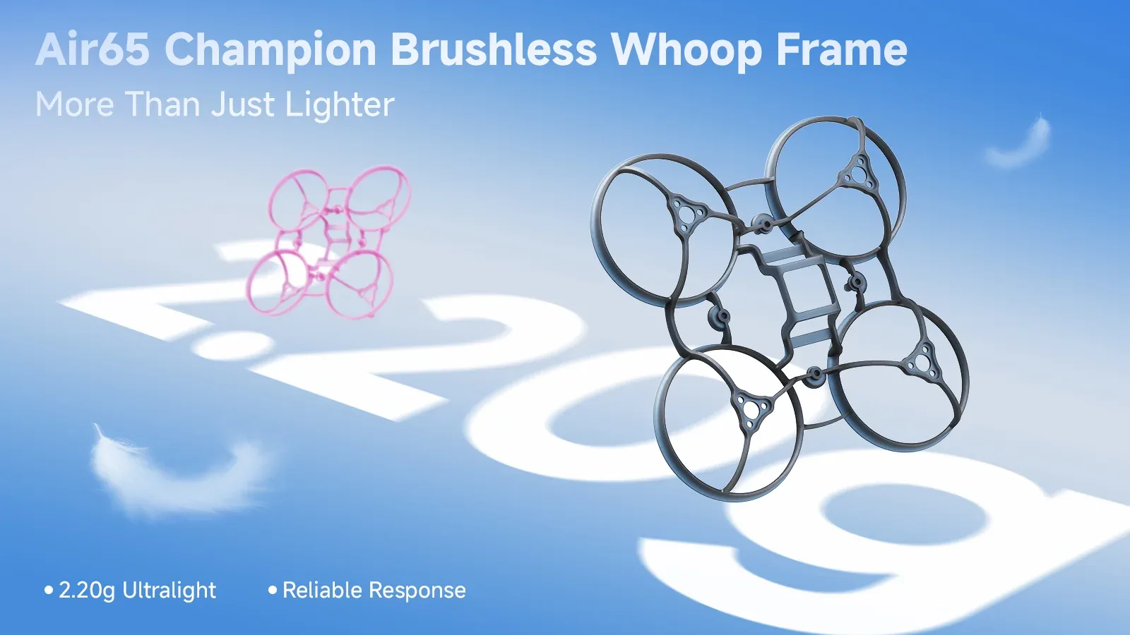 BetaFPV Air65 Champion brushless whoop frame in transparent gray