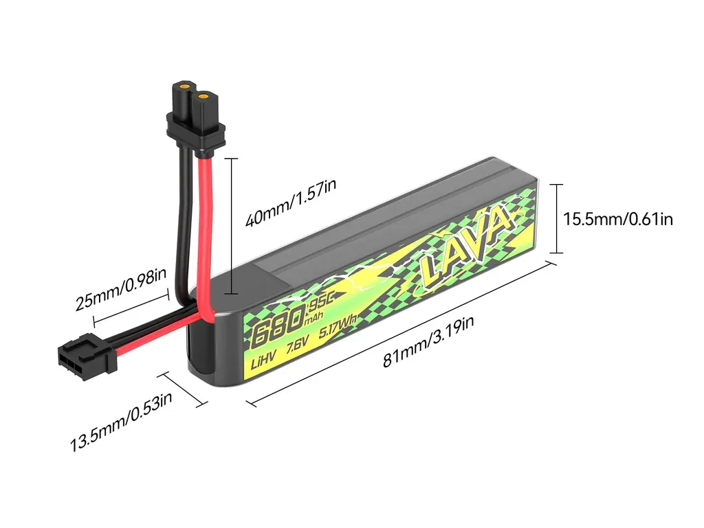 Akumulator BetaFpv LAVA Series II 2S 580mAh (95C) - 1szt