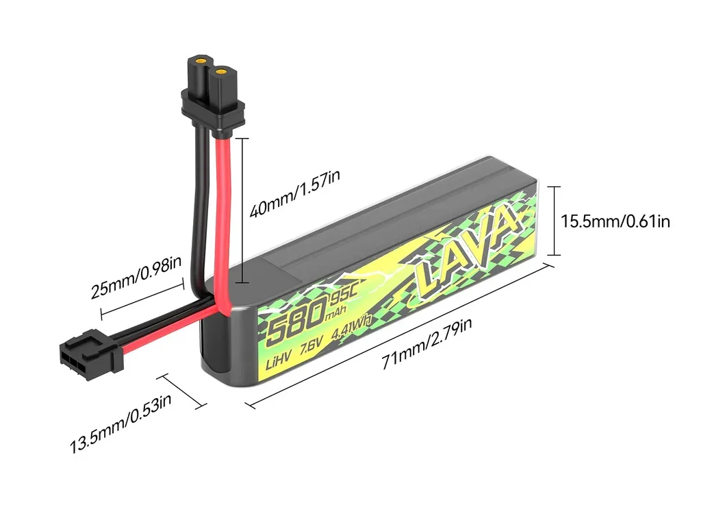 Akumulator BetaFpv LAVA Series II 2S 580mAh (95C) - 1szt