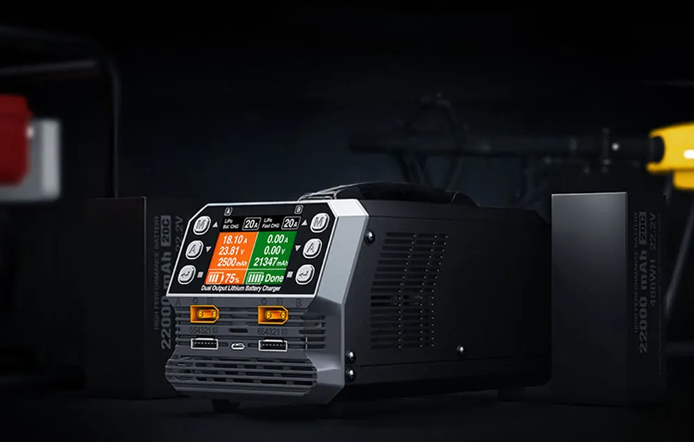 SkyRC PC1080neo dual-channel lithium battery charger indoors