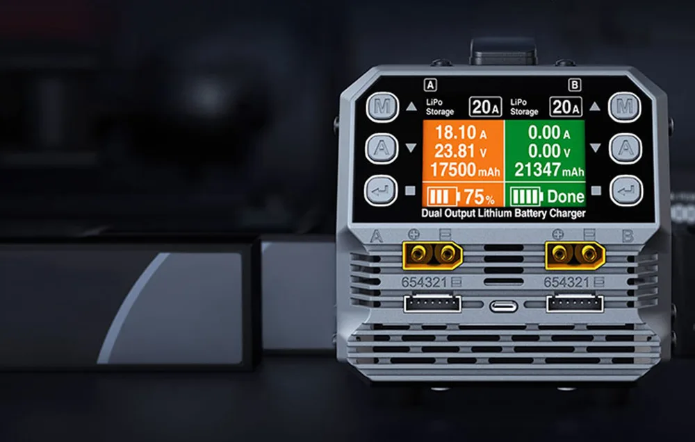 SkyRC PC1080neo dual-channel lithium battery charger with display